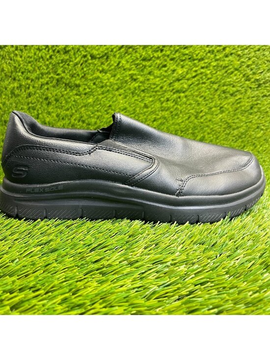 Skechers Flex Advantage SR Mens Size 8E Black Slip Resistant Work Slip-On Shoes